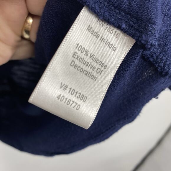 Coldwater Creek Sequin Striped Cap Sleeve Top Women size 1X Blue Gray Roundneck - Picture 7 of 9